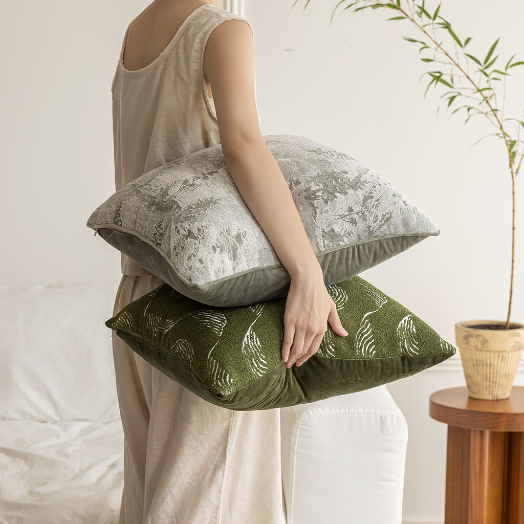 Coussin et housse d'oreiller à thème vert