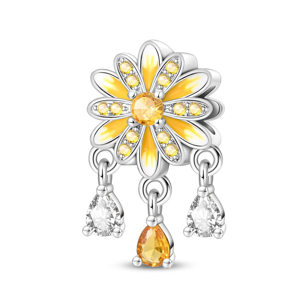 Bracelet pendentif en cuivre en forme de tournesol