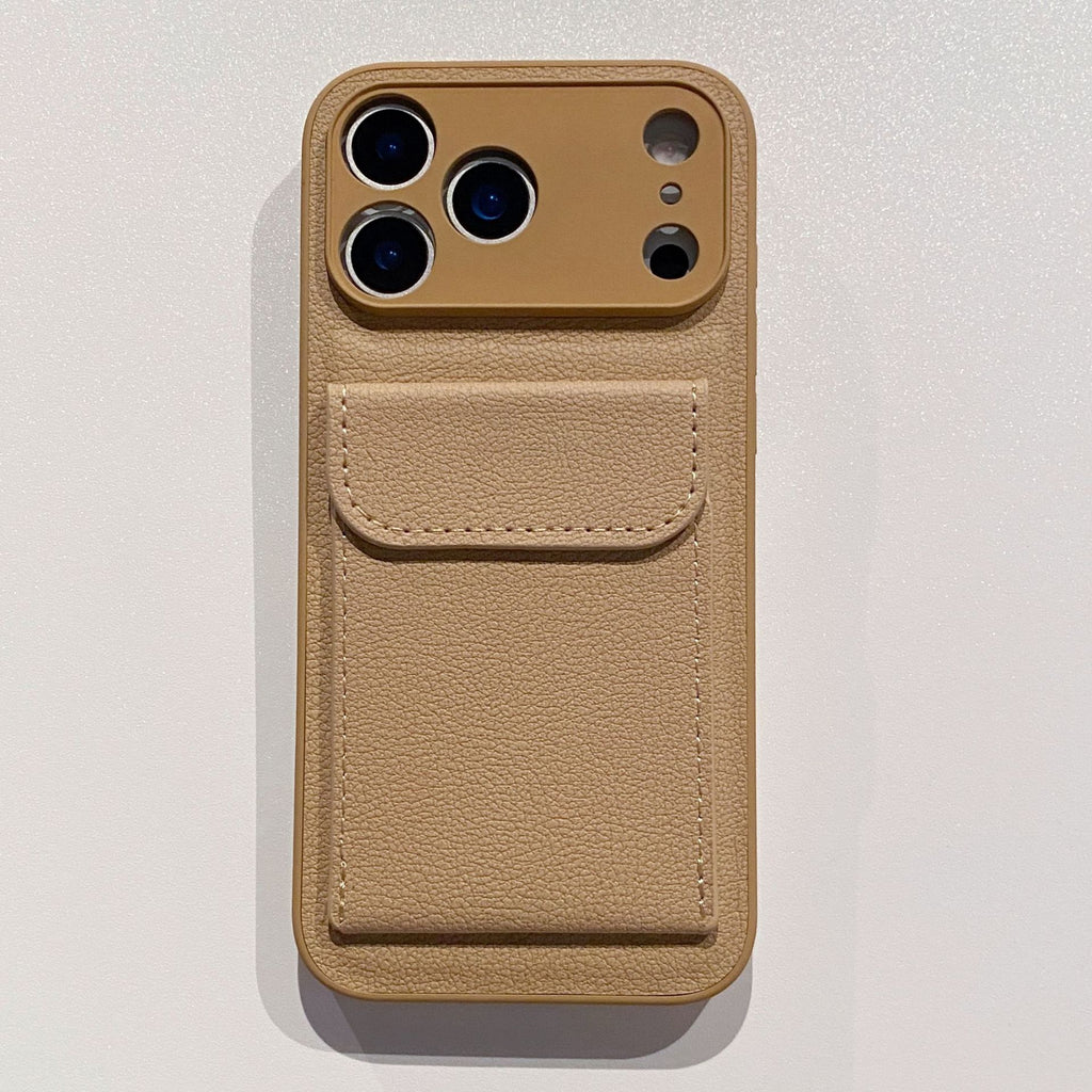 Porte-cartes en cuir clair Étui téléphonique