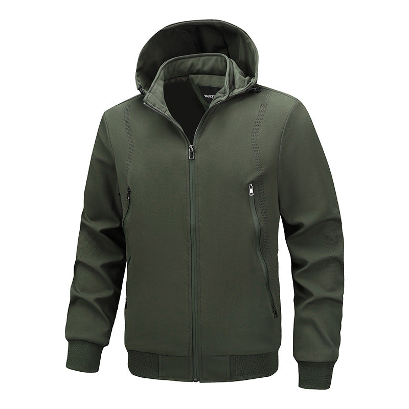 Veste européenne et américaine à capuche mince à capuche pour hommes