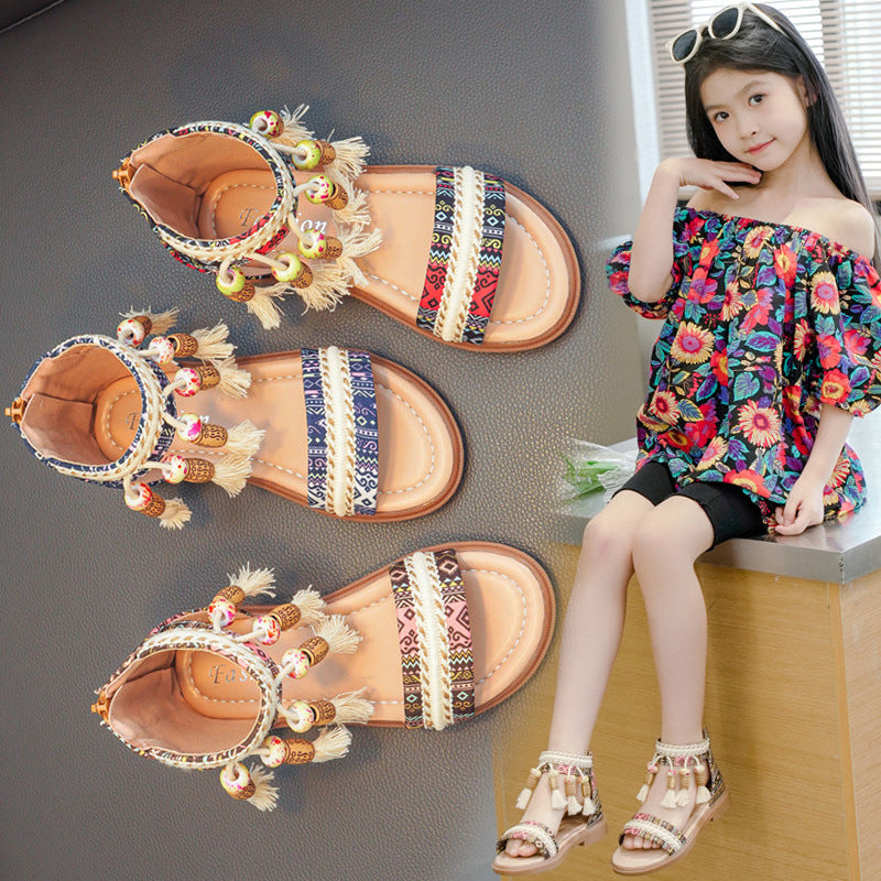 Summer Ethnic Style Retro Kids Roman Sandals