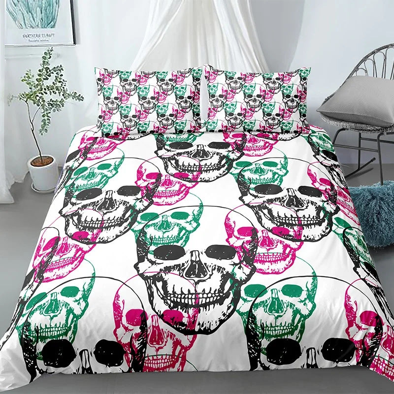 Crâne d'Halloween Imprimé Couverture matelassée Costume gothique
