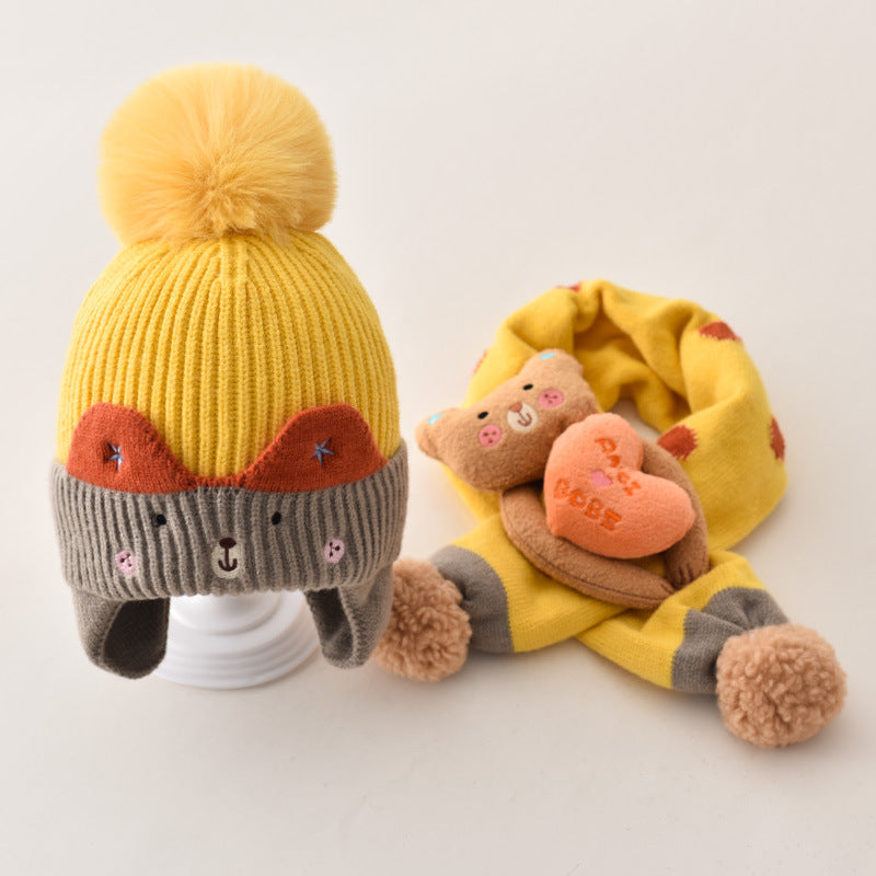 Chapeau d'enfants Chapeau écharpe en laine bébé