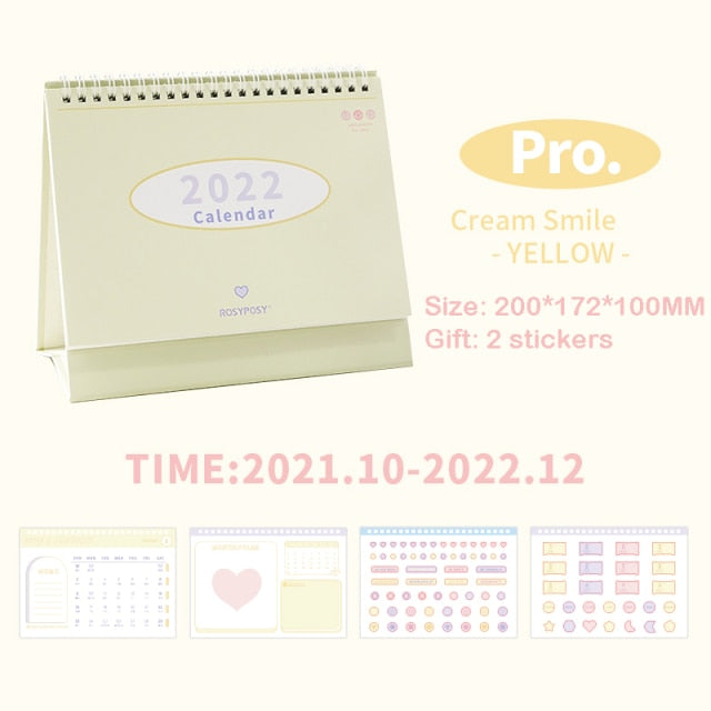 Cream Desk bureau d'apprentissage bobine année calendrier de base bureau