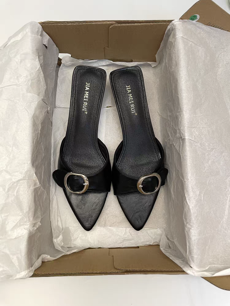 Femmes Sexy Stiletto pointu bouche de poisson une-sangle diapositives