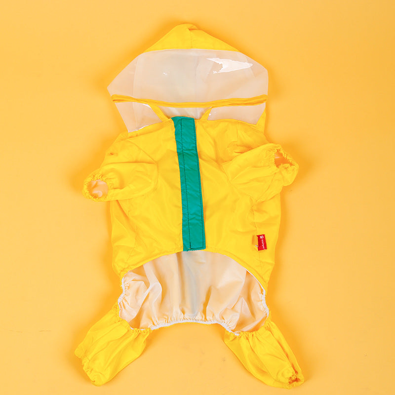 Dinosaure imperméable à l'eau d'animal jaune costume quatre pieds