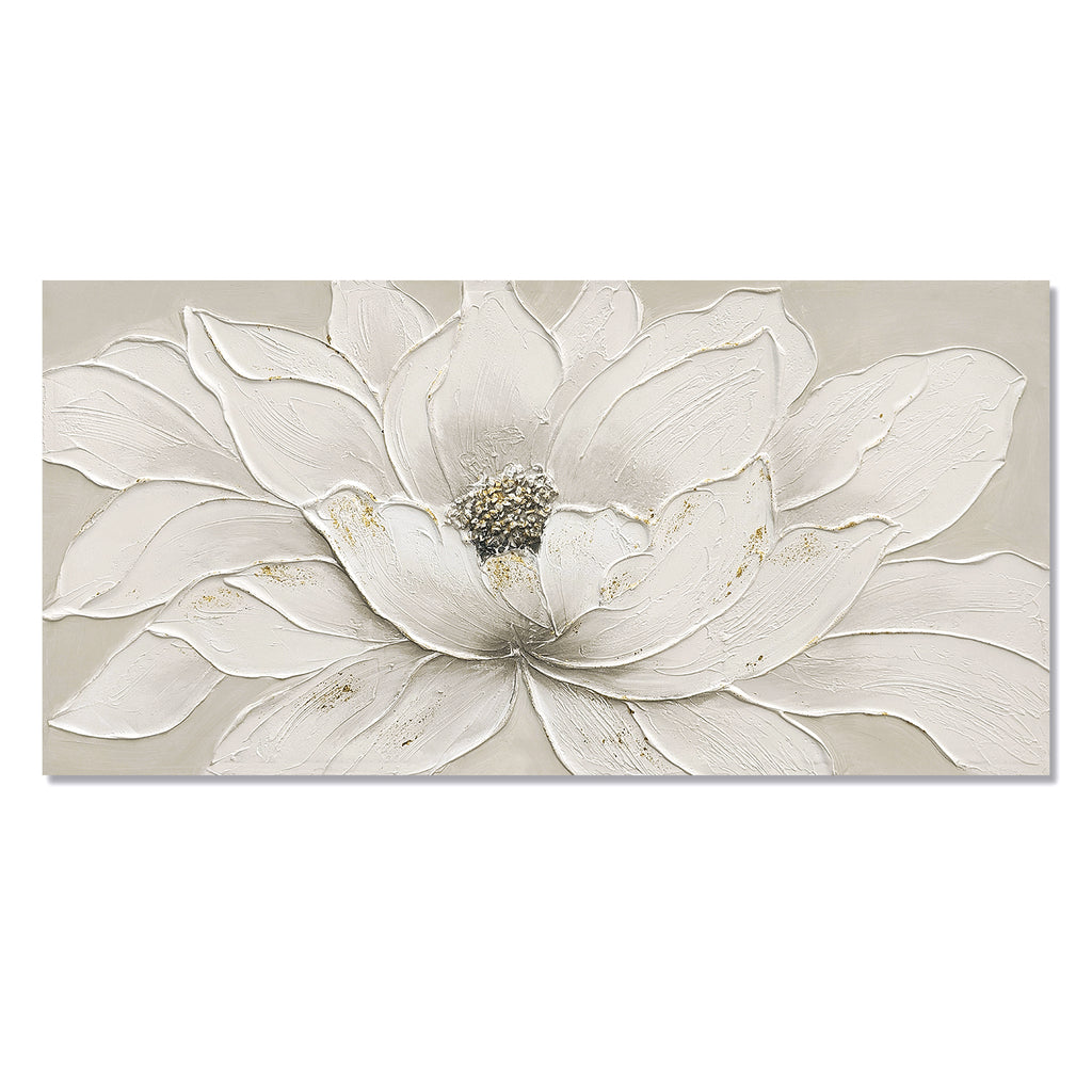 24x48 blanc lotus fleur toile d'art mural