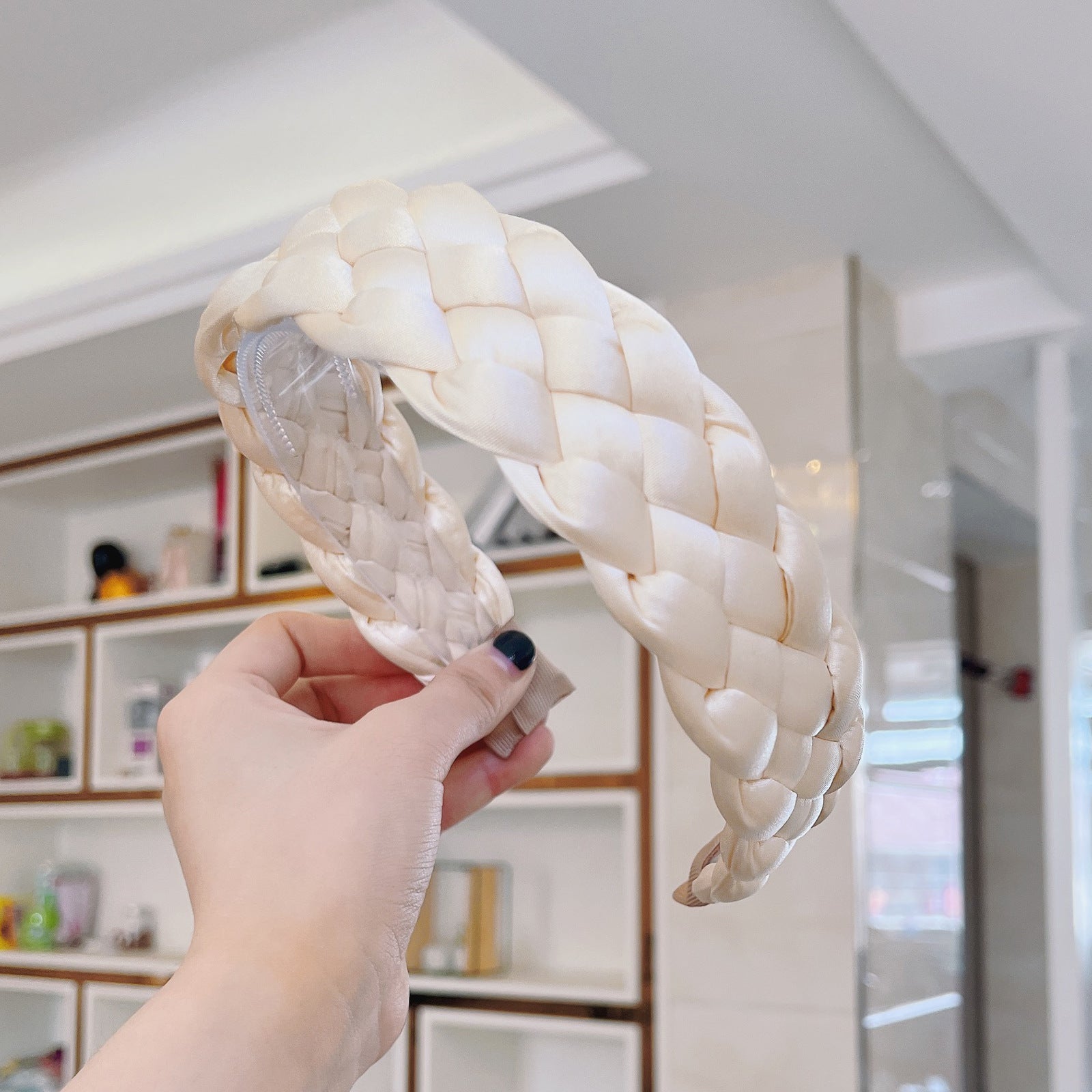 Bande de tête en tissu de couleur solide pour femmes