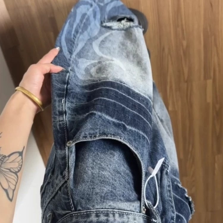 Femmes style américain Ripped Bootcut Jeans
