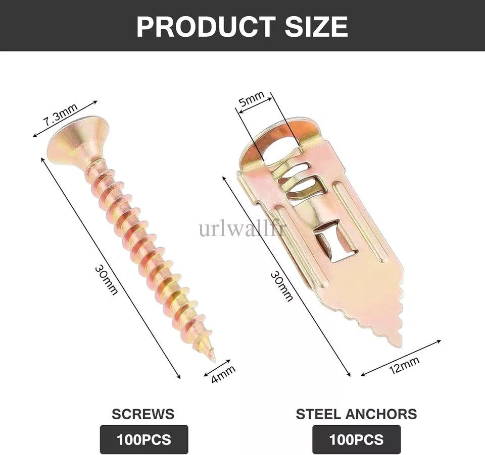 1o0X Ancres auto-perceuses avec vis set Anchor Drywall Extension Dowels UK