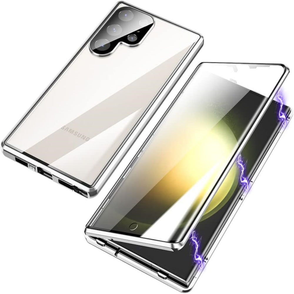 Magnétique King Case Téléphone métal brillant Magnetic HD Peep-proof Buckle miroir résistant à la chute