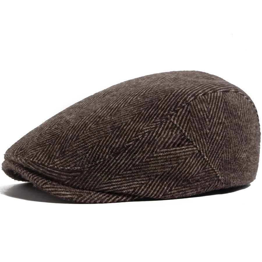 Beret Homme Anglais Vintage Newsboy Casual Herringbone Cap vers l'avant