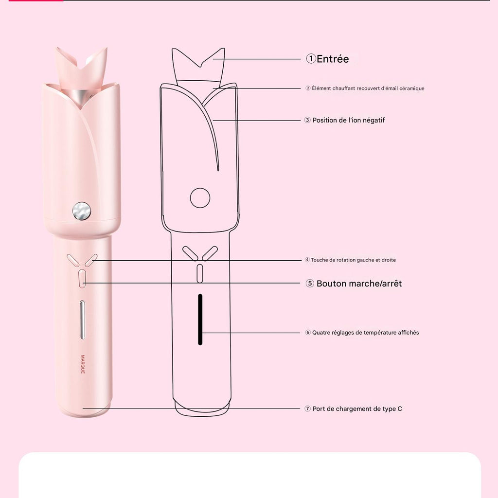 Boucleur Automatique Sans Fil 32 Mm Fer A Boucler Pour Grandes Ondulations Portable Et Ele
