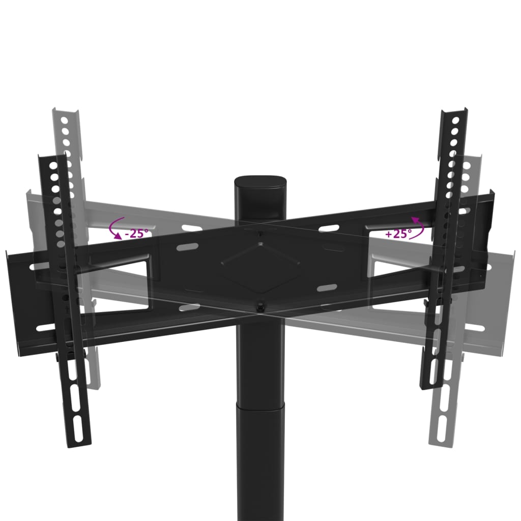 TV coin stand avec 1 étagère pour TV 32-65 pouces