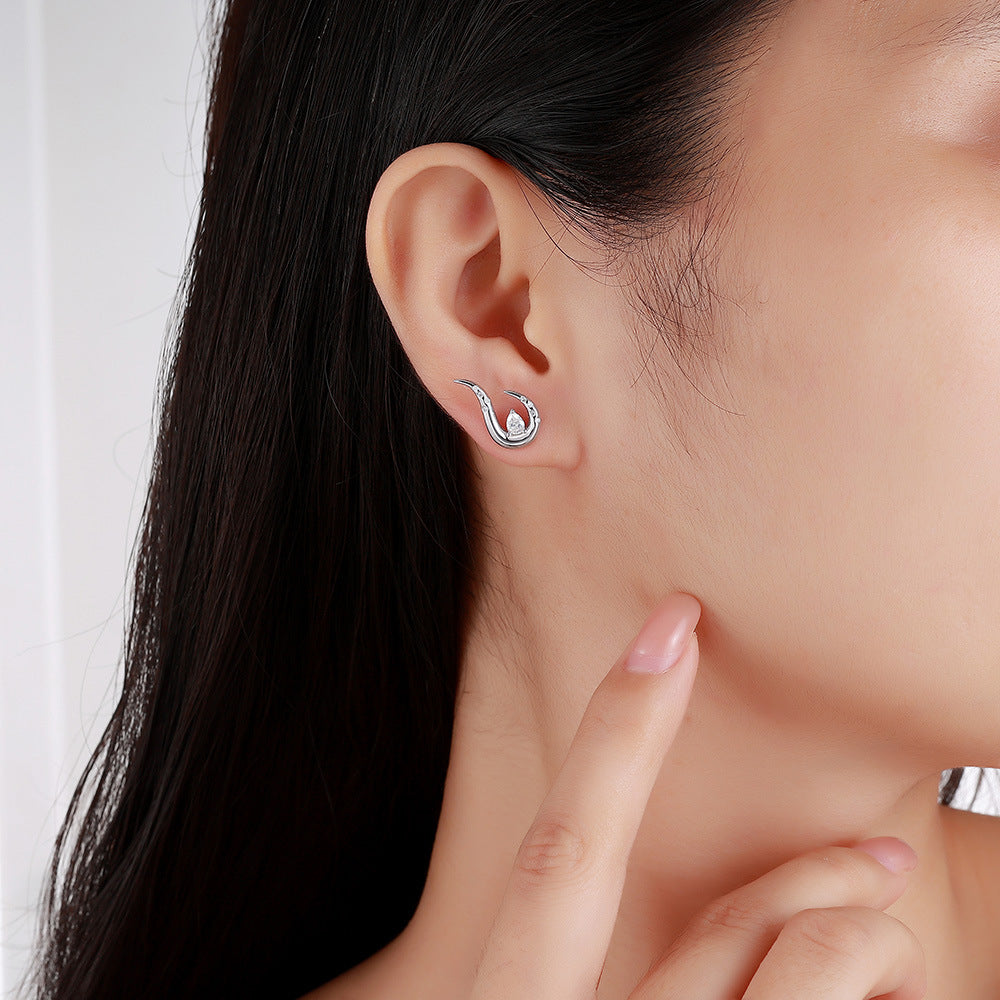 S925 Boucles d'oreilles de largage en argent sterling