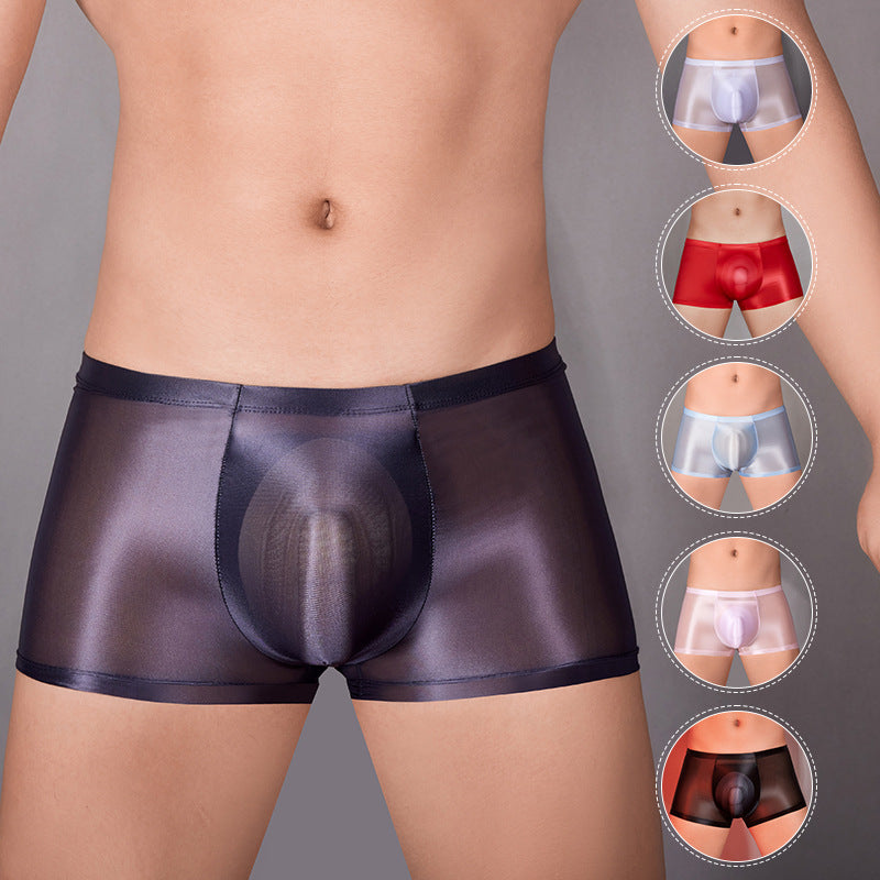 Huile Glossy U Convex Ultra-mince transparent homme confortable stretch Short