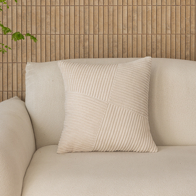 Solid Collar Corduroy Windmill Patchwork Pillow Covering