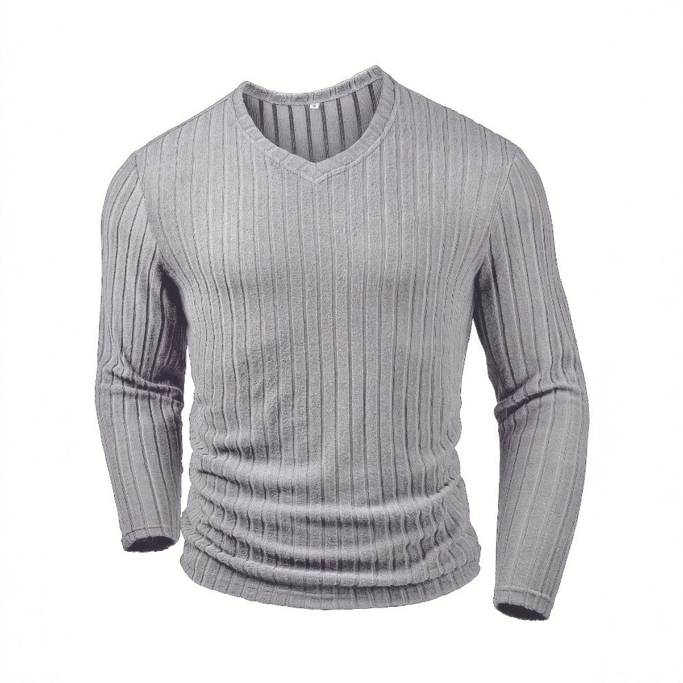 V-col manches longues Hommes tricoté Top