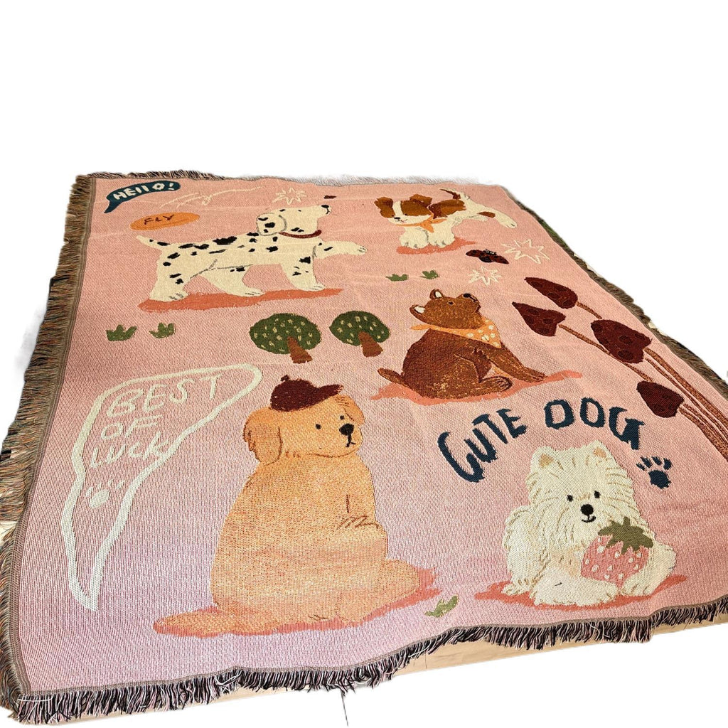 Couverture pour chiot Canapé Illustration Cartoon Fil de coton Couverture