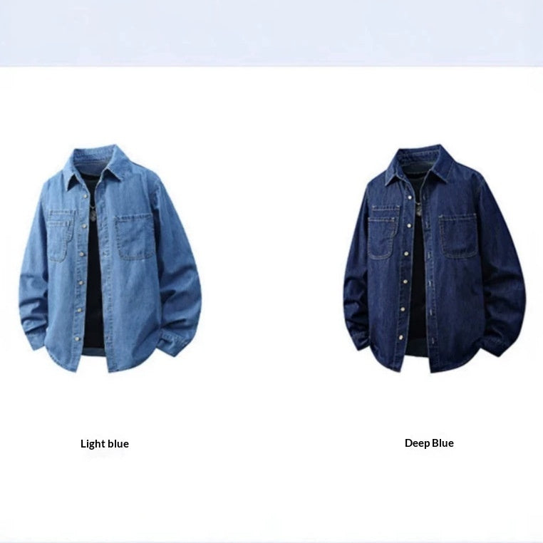 Veste Homme Vintage Denim à manches longues style américain