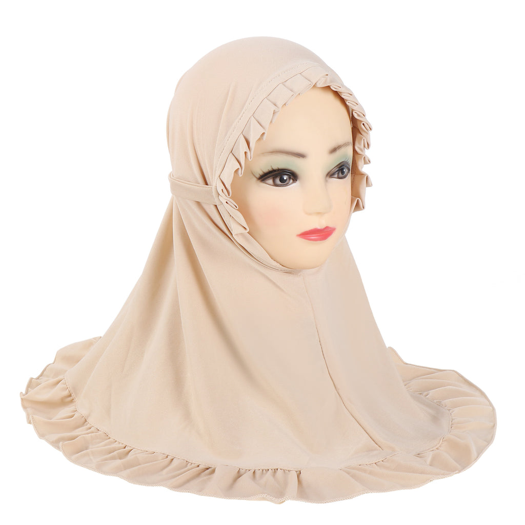 Filles Mode Personnalité Pure Couleur Ruffles Headscarf