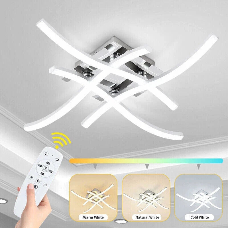Lumière de plafond à LED blanc-dimmable avec télécommande lumières de plafond courbes fixation LED
