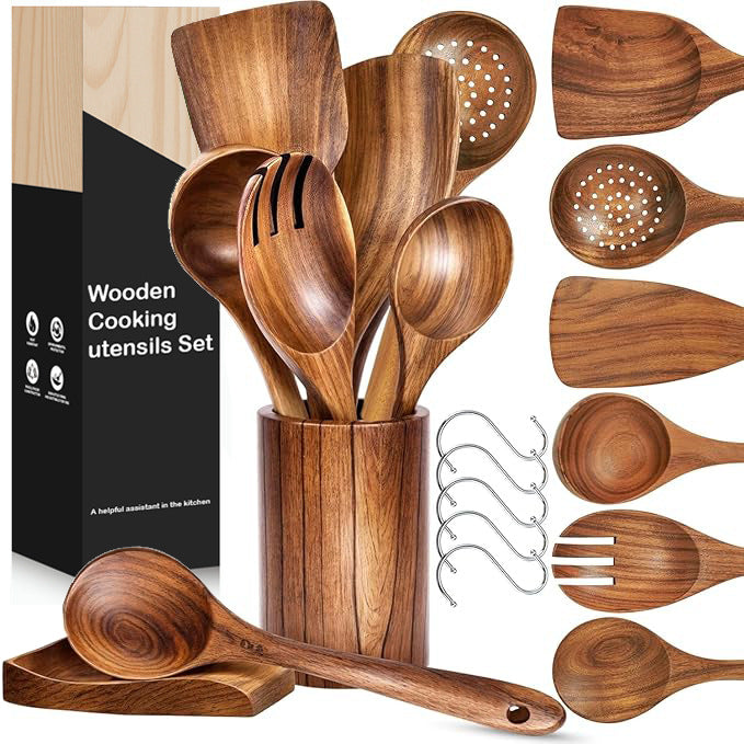 Ensemble de spatules en bois de teck