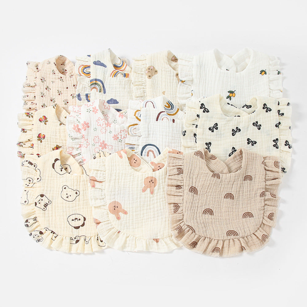 Bib de dentelle en coton pur imprimé pour enfants
