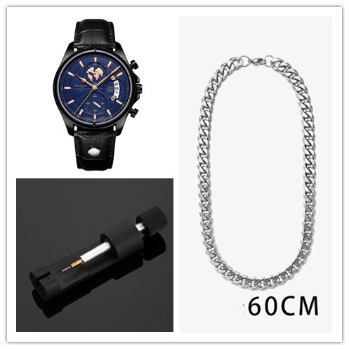 Montre à quartz multifonctionnelle à l'épreuve de l'eau pour hommes