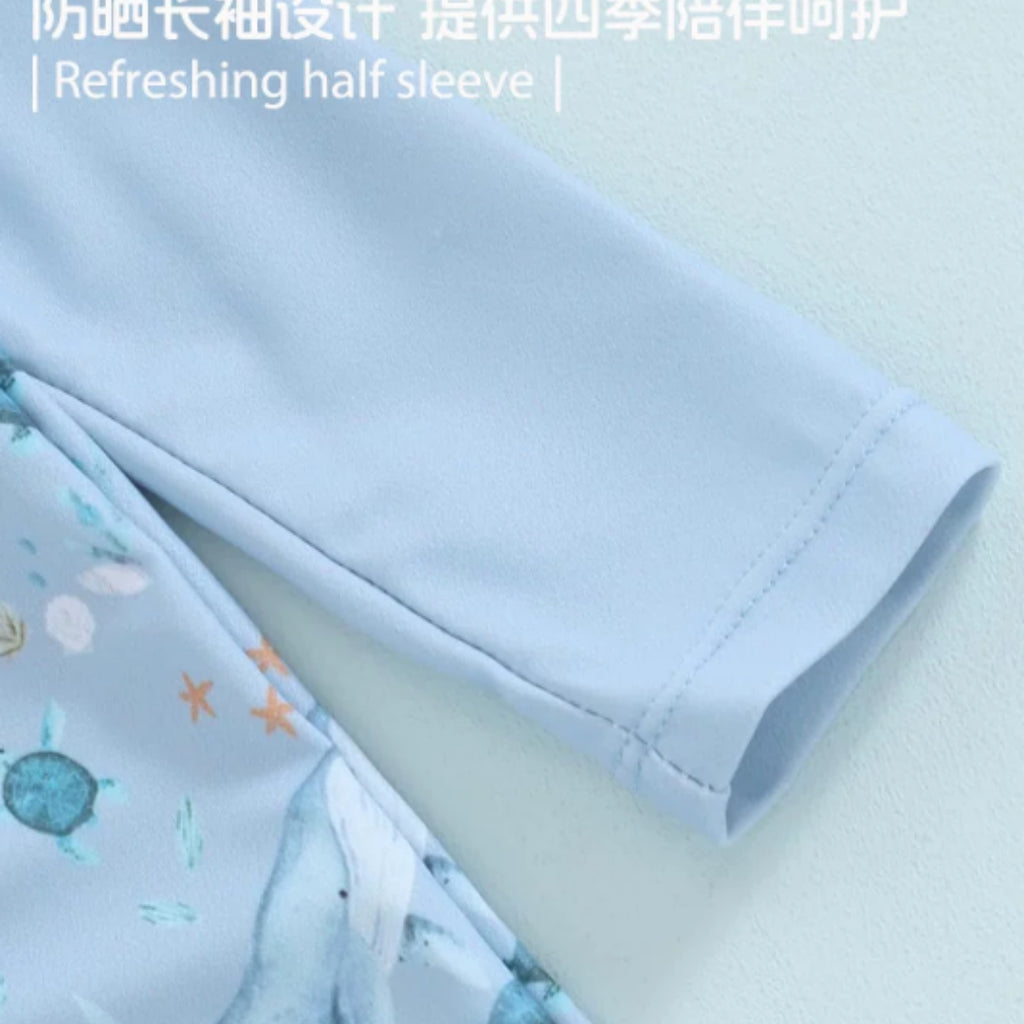 Maillot de bain à manches longues avec protection solaire pour les garçons et les filles