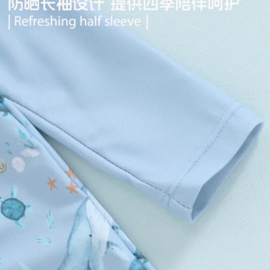 Maillot de bain à manches longues avec protection solaire pour les garçons et les filles
