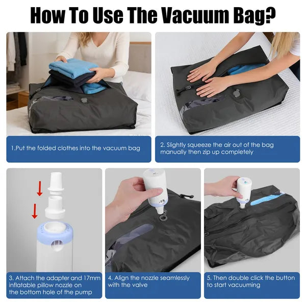 Sacs sous vide avec organisateurs d'emballage de pompe pour vêtements Sacs à dos
