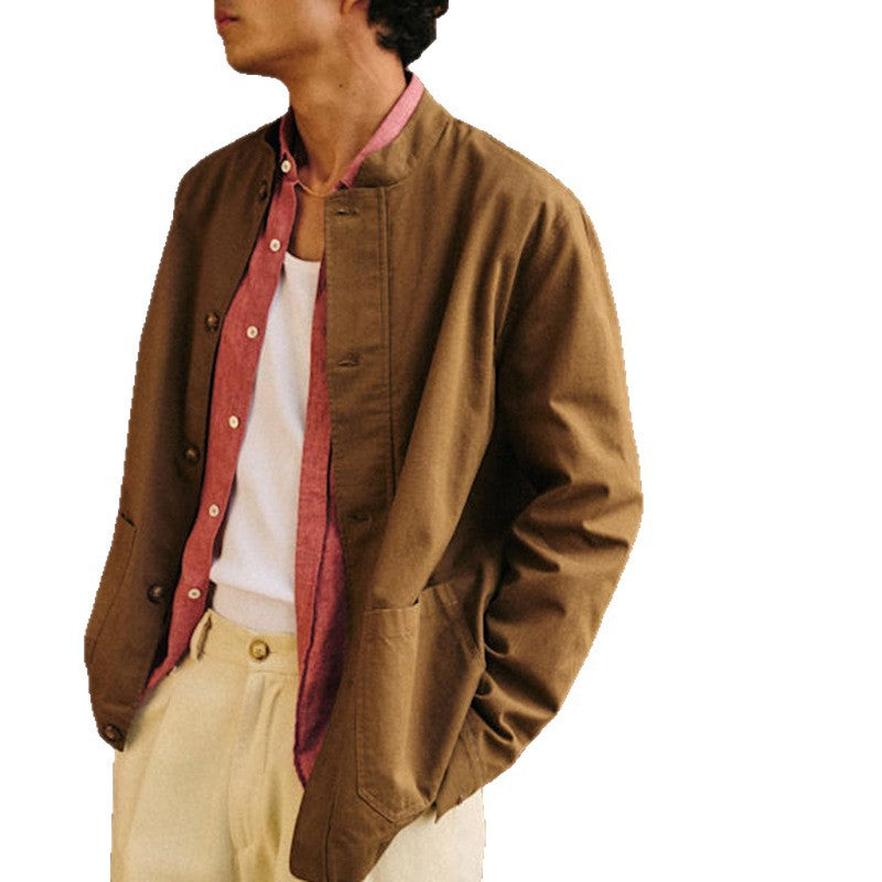 Springautumn Hommes Casual Suede Veste Velvet
