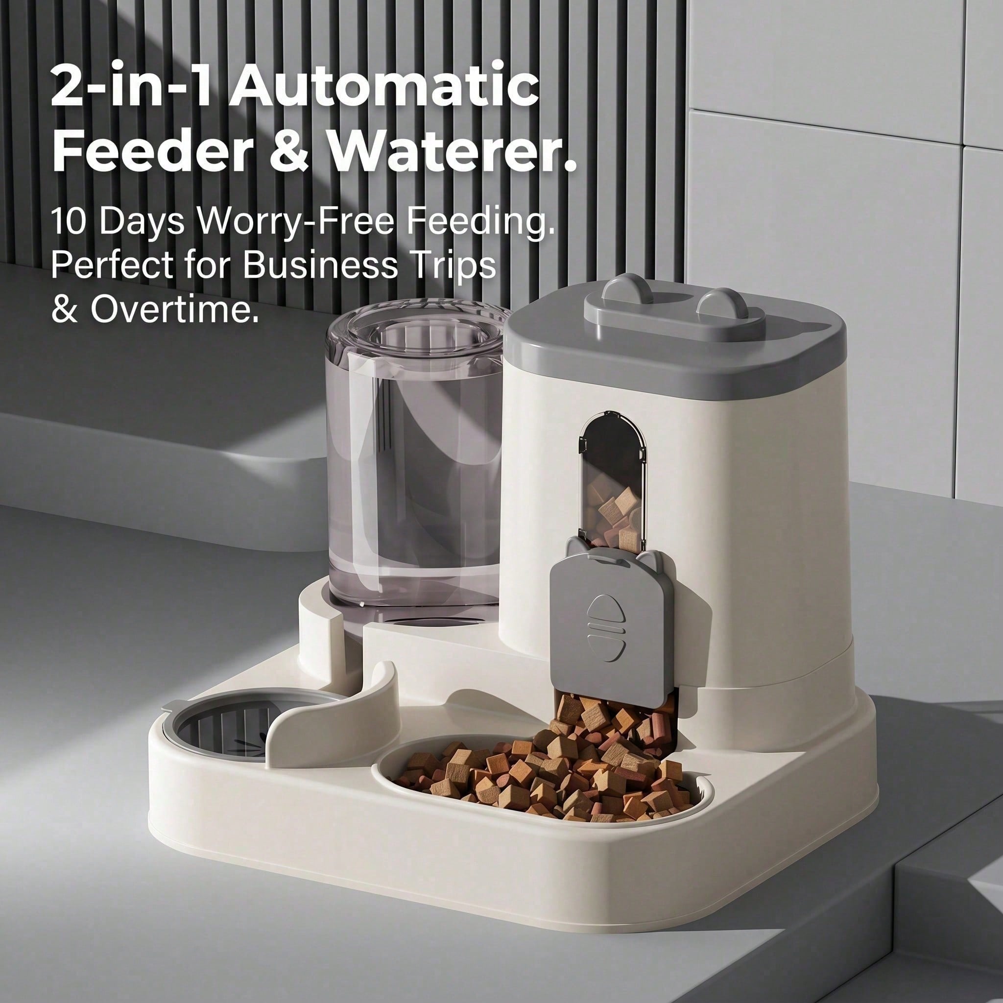 4 Couleurs Gravity Pet Feeder Distributeur d'eau Cute Cat Forme Automatique Food Water Bowl Larg