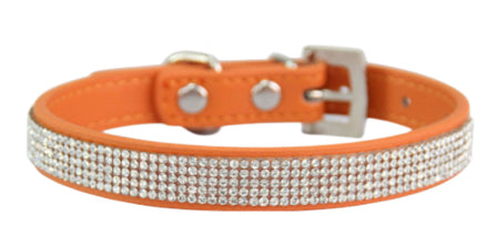 Collier de chien de broderie de diamant de chat