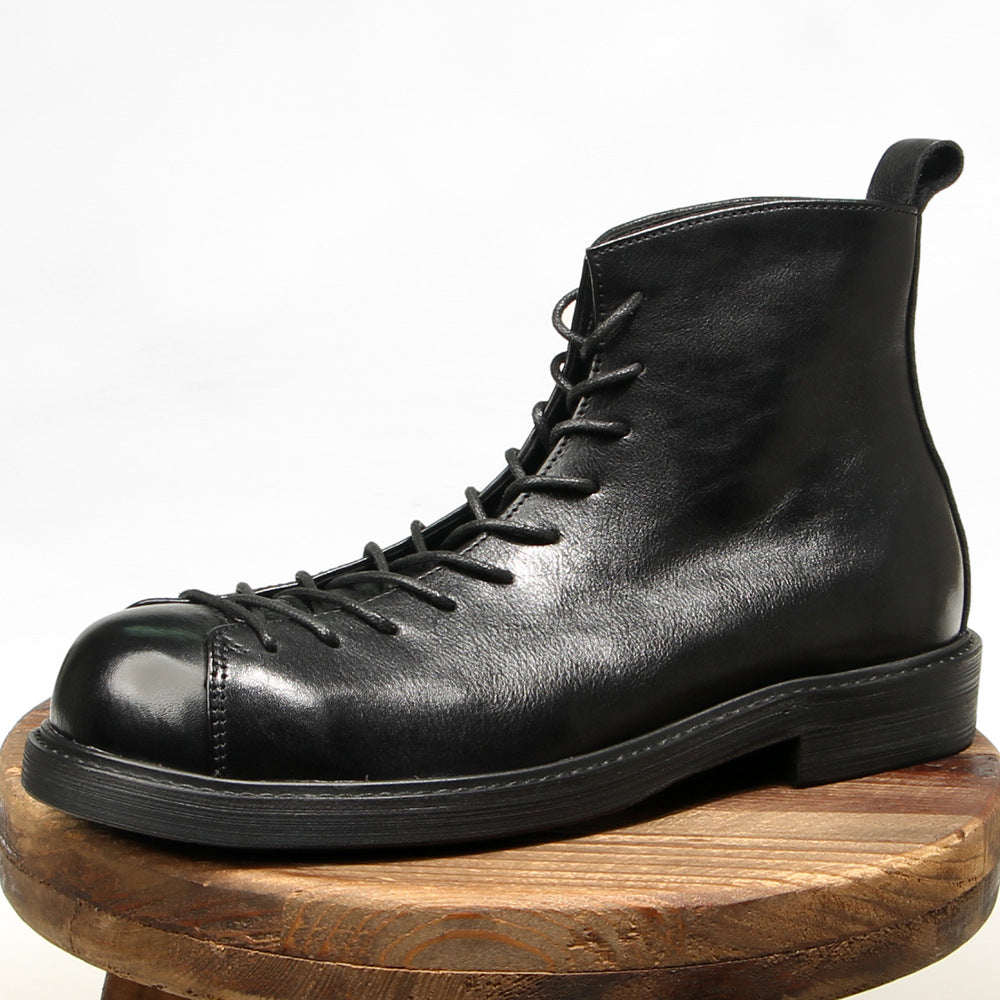 Homme Martin Bottes Amekaji travail véritable en cuir style vintage