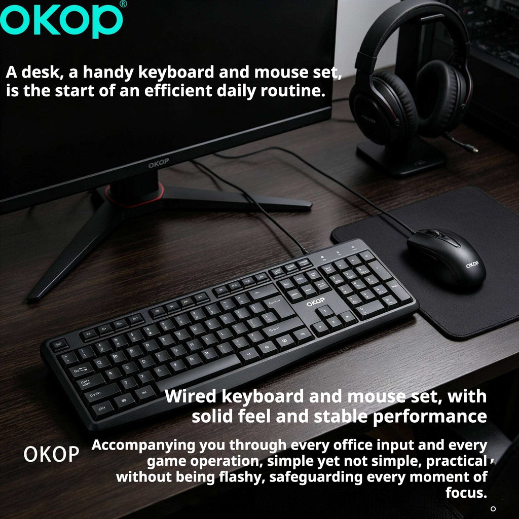 KP-J450 Clavier USB et jeu de souris pour les bureaux d'affaires Dans Stoc