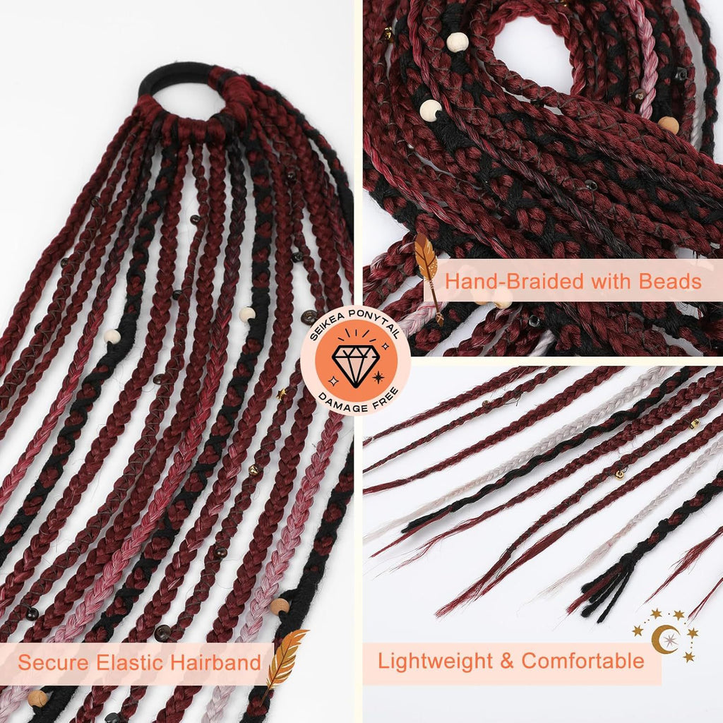 Prolongation des cheveux des perles de boucle de queue de cheval tressée