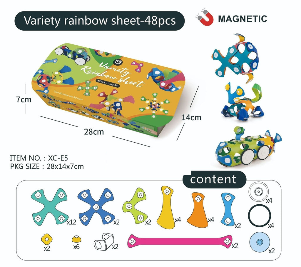 Meilleure vente Multi-style Versatile Rainbow Magnetic Tiles