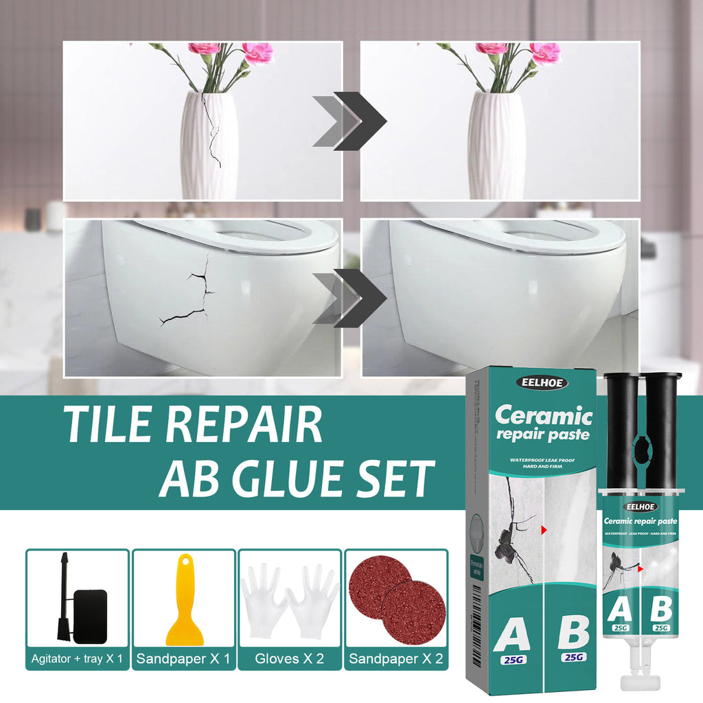 Eelhoe Tile Adhesive Tile Agent de réparation Carreaux métalliques Remplissage des fuites Réparation Ab Adhesive Bo