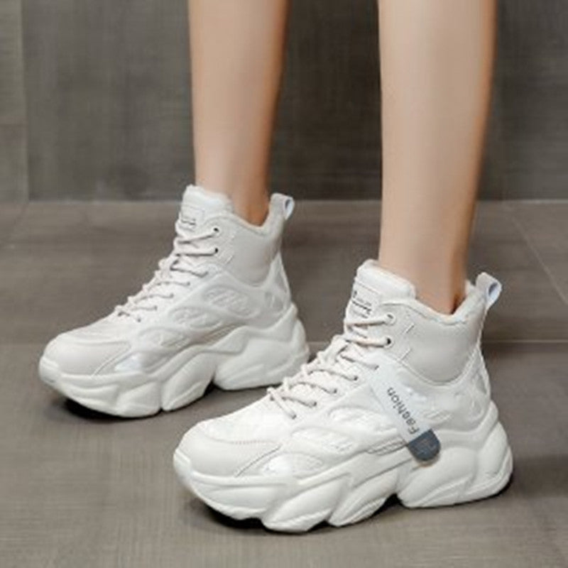 Femmes Mode Casual Velvet Intérieur Chaussures Hautes