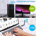 Adaptateur WiFi USB AC600Mbps 5G/2.4G Double bande 802.11ac Adaptateur réseau sans fil W/ 2dBi Ext