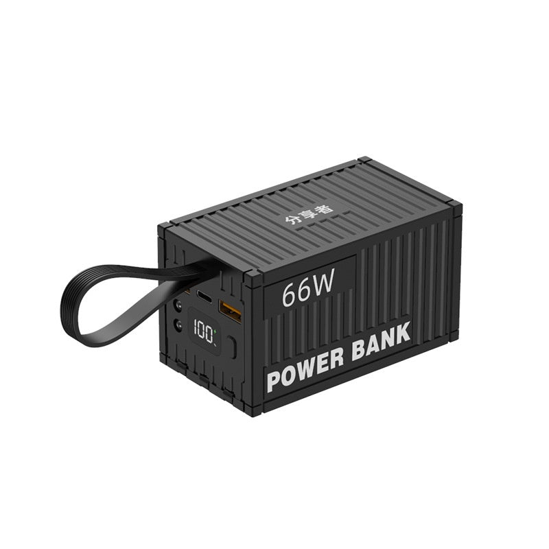 Conteneur de grande capacité créatif avec ligne 66W Super Fast Power Bank 20000 MA Mobile Powe