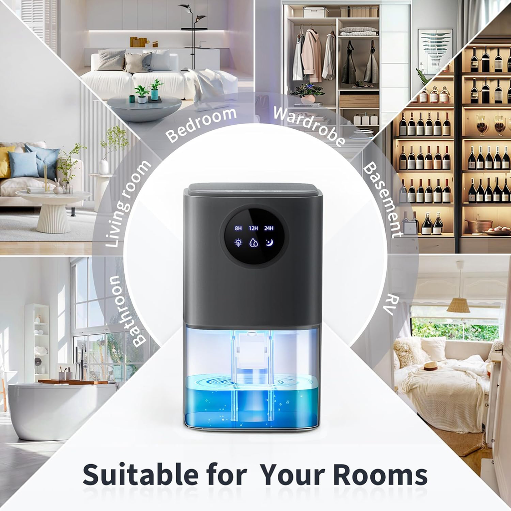 Déshumidificateurs pour la maison 1.7L - Déshumidificateur ultra silencieux