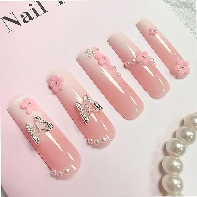24 PCS Flower Diamond Butterfly Art des ongles