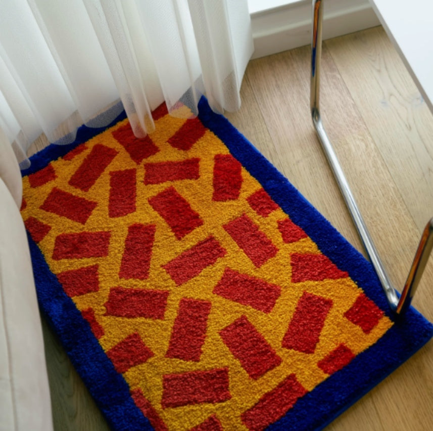 Tapis carré assorti de couleur de dopamine domestique
