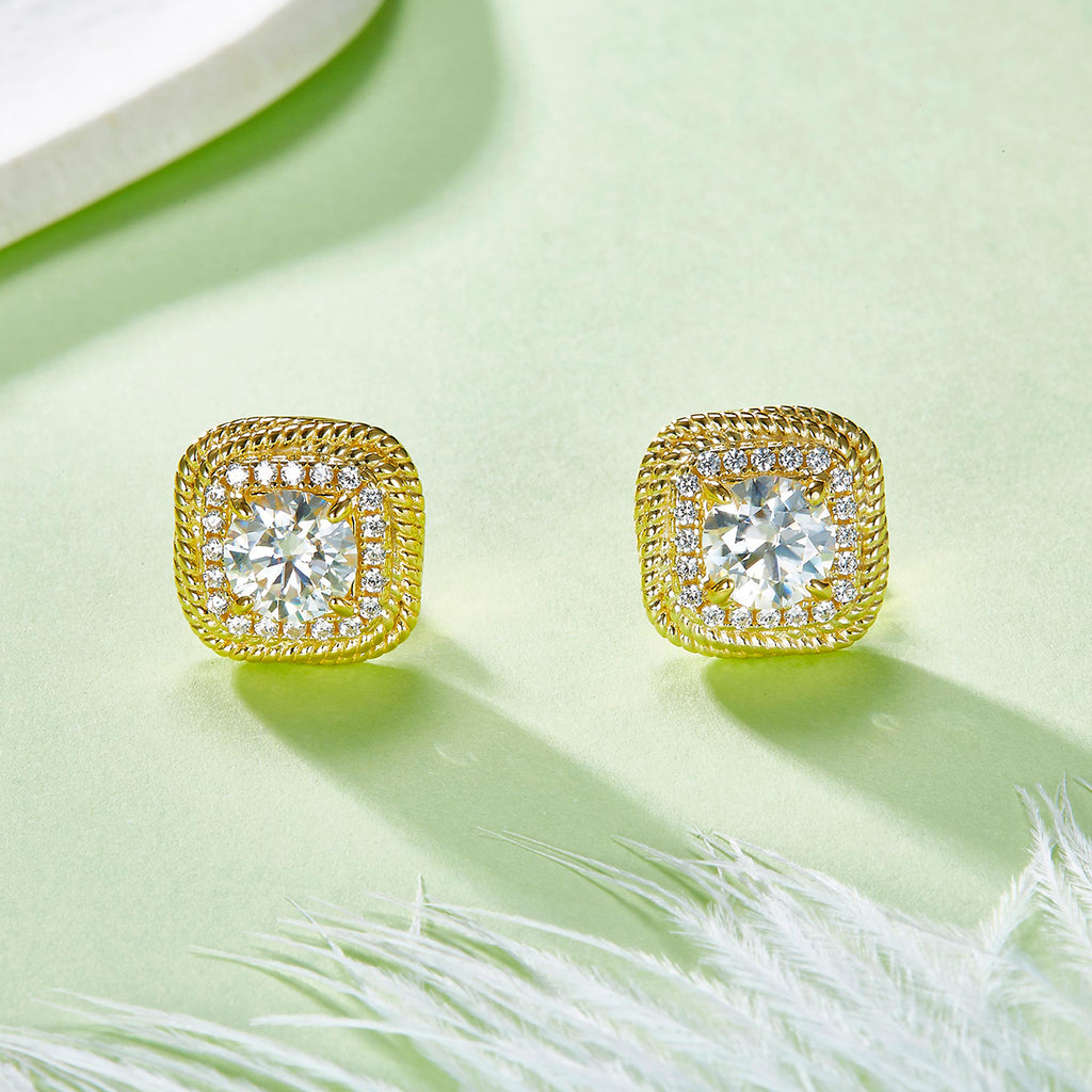 S925 Boucles d'oreilles en plaqué or sterling