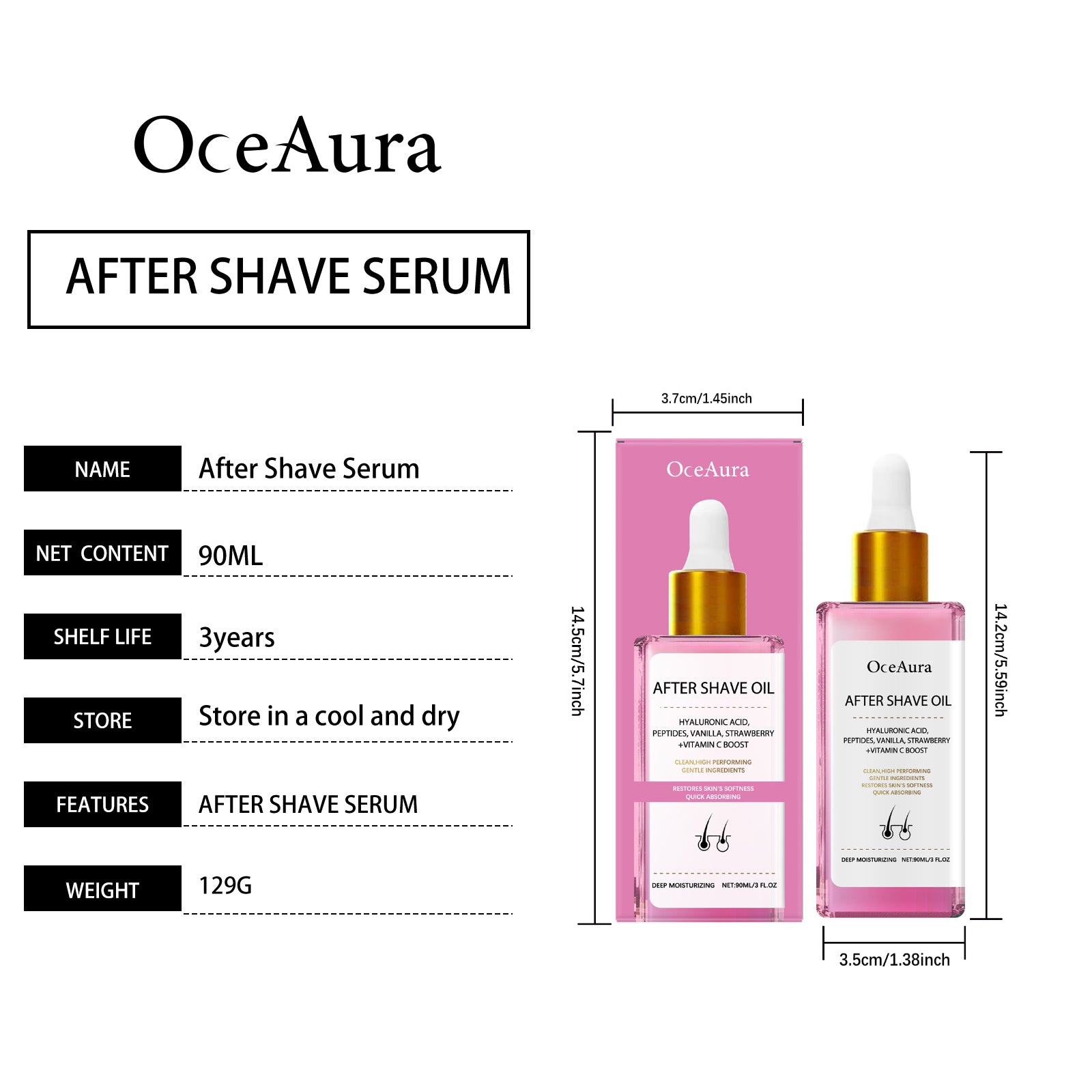 Enlèvement des cheveux et réparation du rasage Huile essentielle Fraise Flavo 90ml 1 boîte