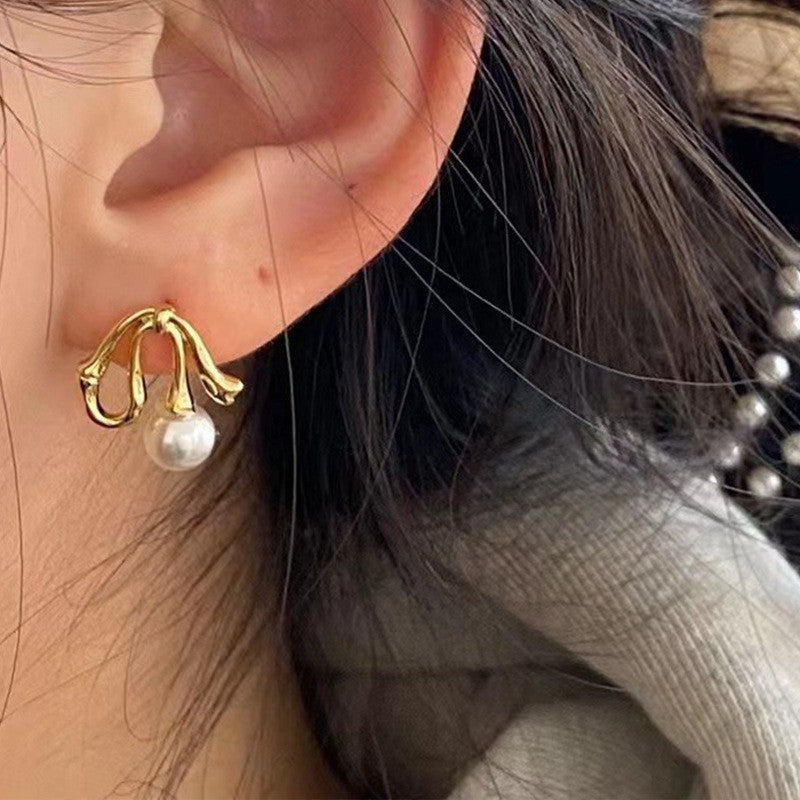 Boucles d'oreilles Perle Femmes haut de gamme Ear Drop Explosions Niche Design Light Luxury Ear Bijoux