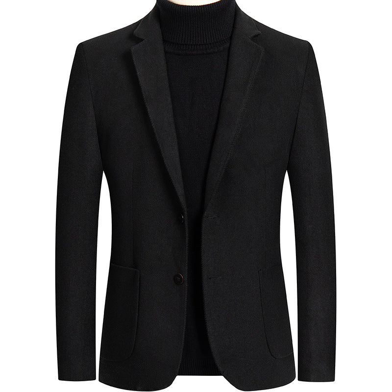 Automne et hiver Couleur solide Laine courte Woolen costume homme